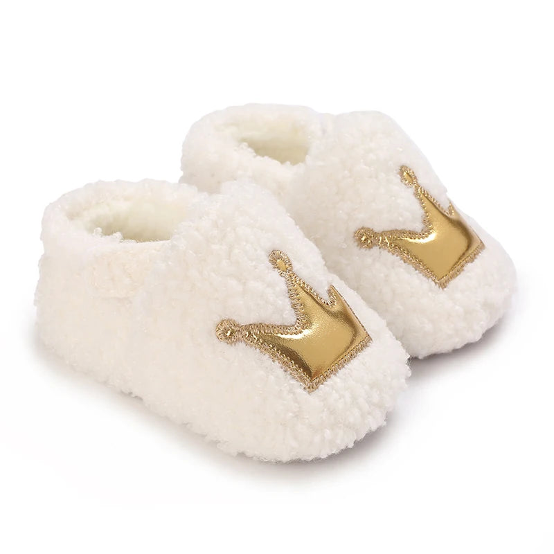 Winter Crown Hairy Baby Cotton Shoes Sneakers Baby Shoes Cotton Boots Baby Shoes 0-1 Years Old