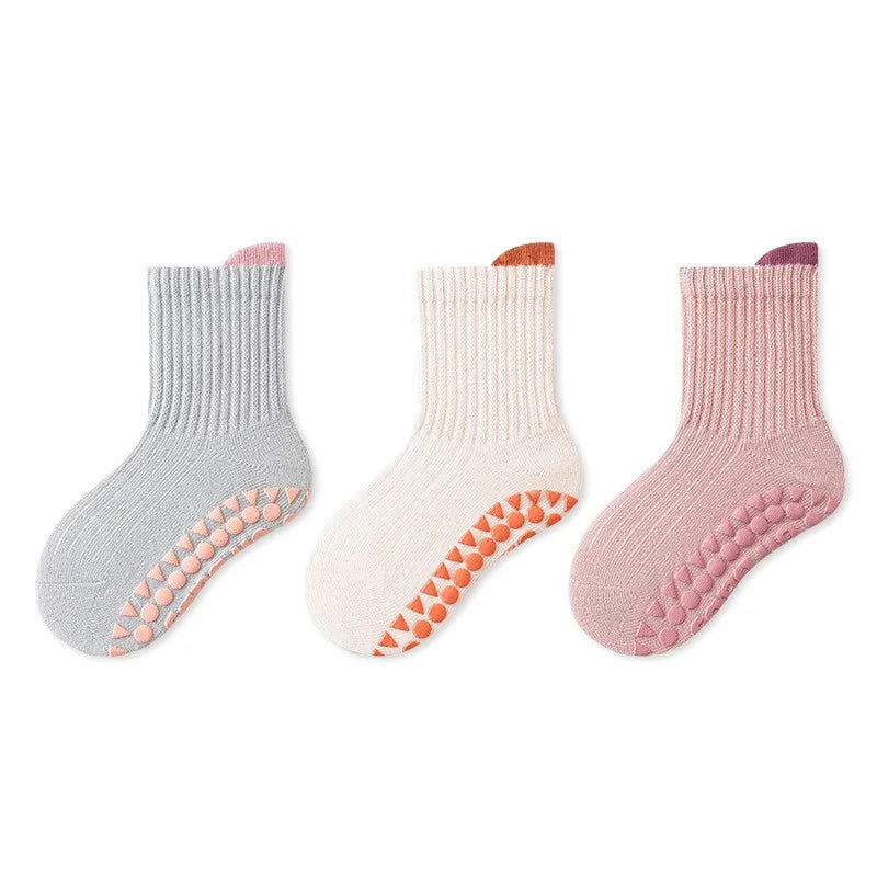 3 Pairs Baby Anti-Slip Socks 0-6Y