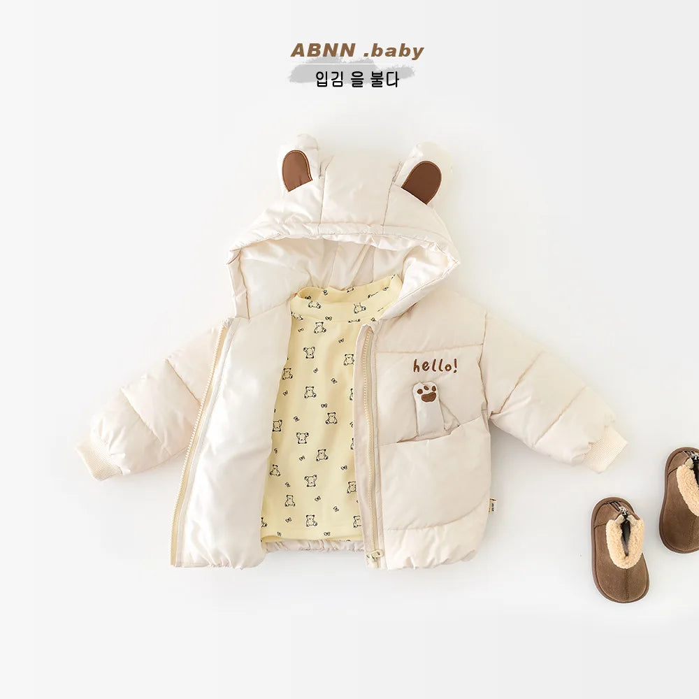 Cartoon Bear Hooded Baby Jacket