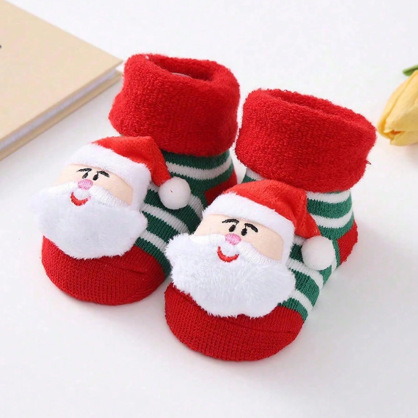 Cute Santa Claus Doll Knitted Baby Socks Newborn Toddler Soft Snowman Deer Warm Floor Socks Girls Infant Boys Mid Socks New