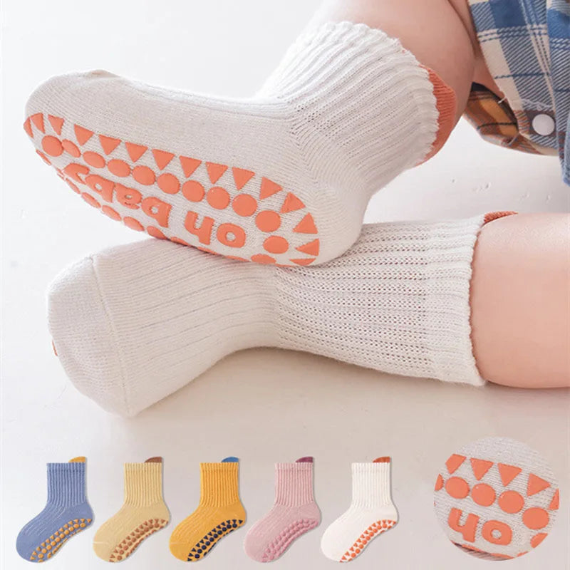3 Pairs Baby Anti-Slip Socks 0-6Y