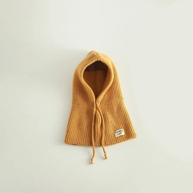 Winter Baby Balaclava Hat Knit Kids Beanie Hat for Baby Girls Boys Hat Scarf Earflap Hat Hooded Scarf Knitted Cap