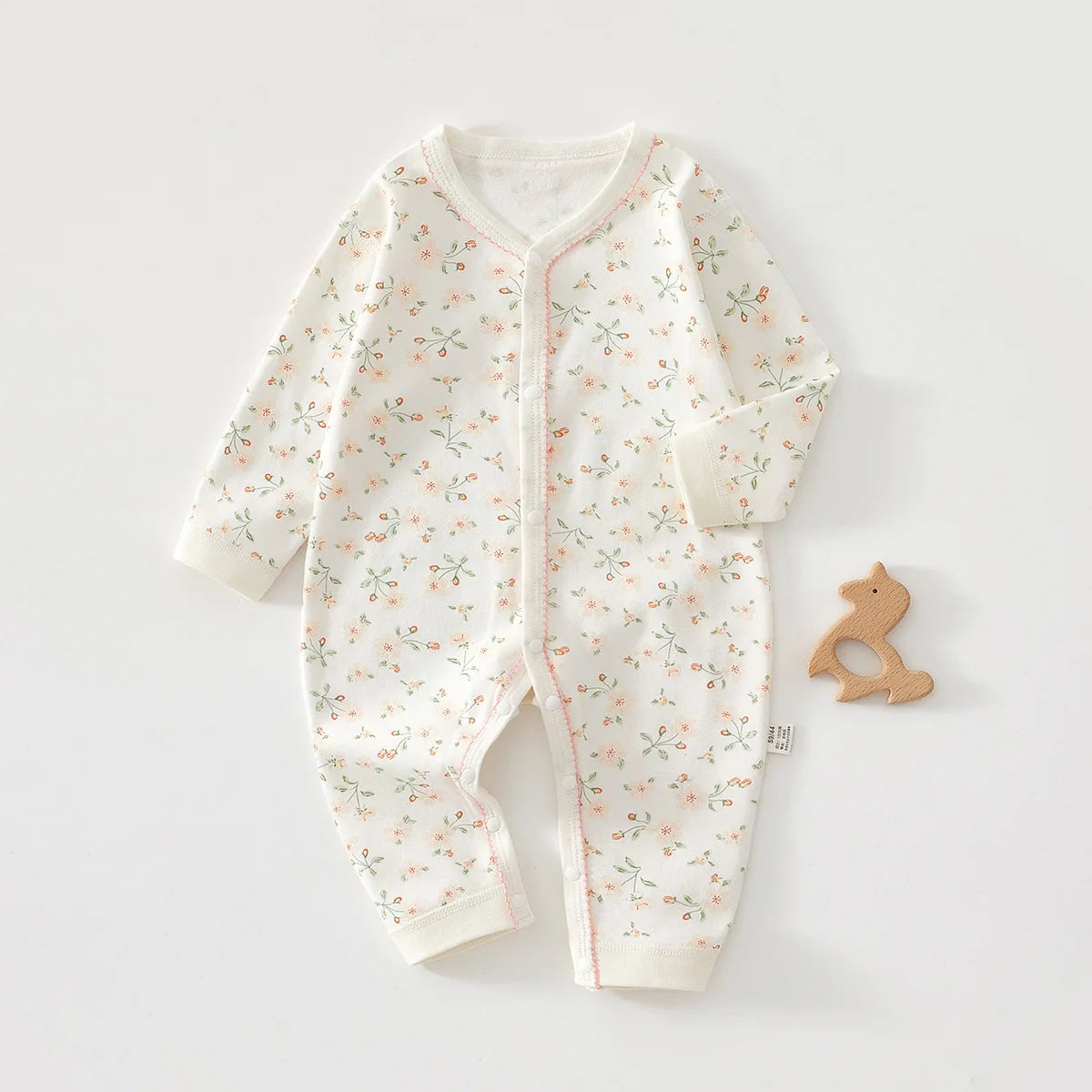 AYNIGIELL Newborn Baby Jumpsuit Spring and Autumn Pure Cotton Boneless Hoodie 0-18 Months Newborn Baby Suit Baby Girl Onesie