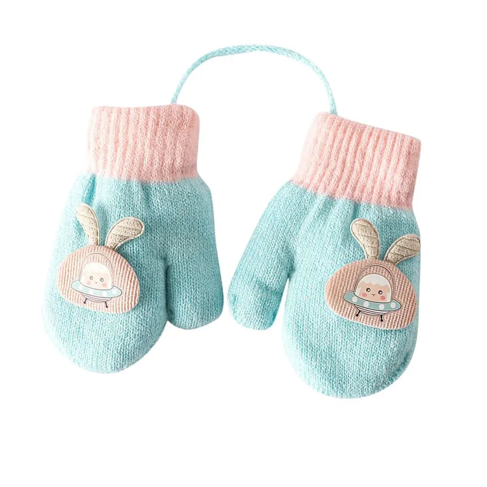 Full Finger Gloves Cute Toddler Children Baby Infant Thickened Knitted Gloves Cartoon Gloves Baby Mittens Warm Mittens