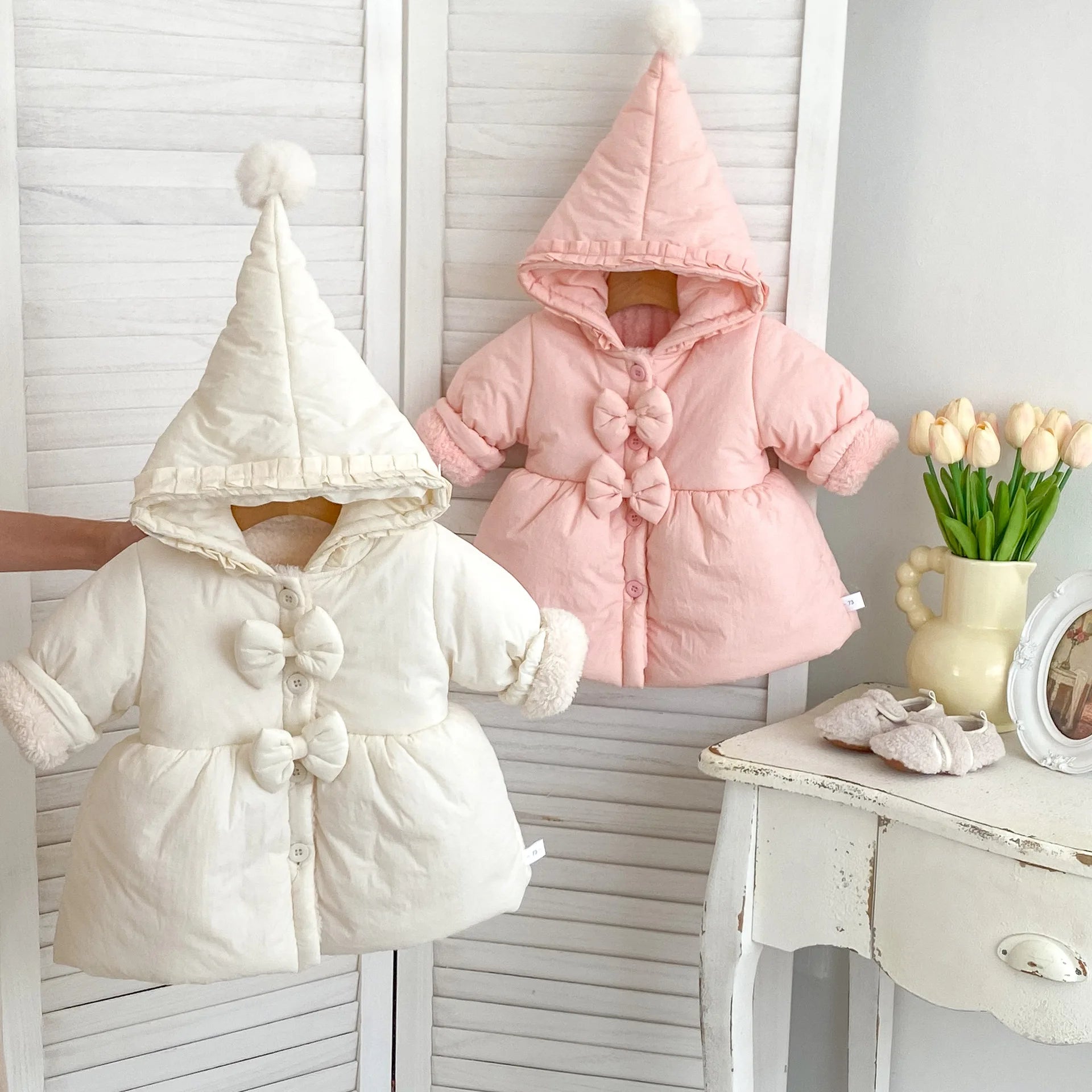 Velvet Fleece Hooded Girls Coat