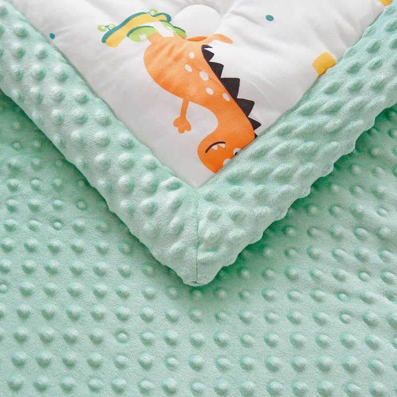 Winter Warm Baby Quilt Comforter Quilted Blanket Summer Soft Nap Cover Bed Thick Blanket Newborn Infant Swaddle Wrap Bedding