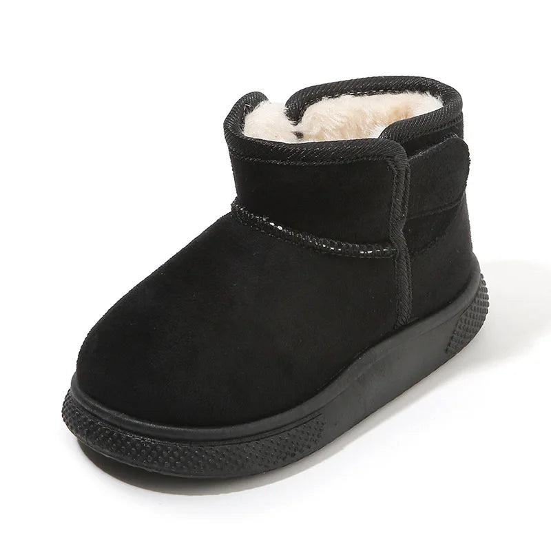 New 2025 Winter Kids' Footwear - Boys' Fleece-Lined Thick Short Snow Boots, Warm Girls' Cotton Boots, Toddler Shoes