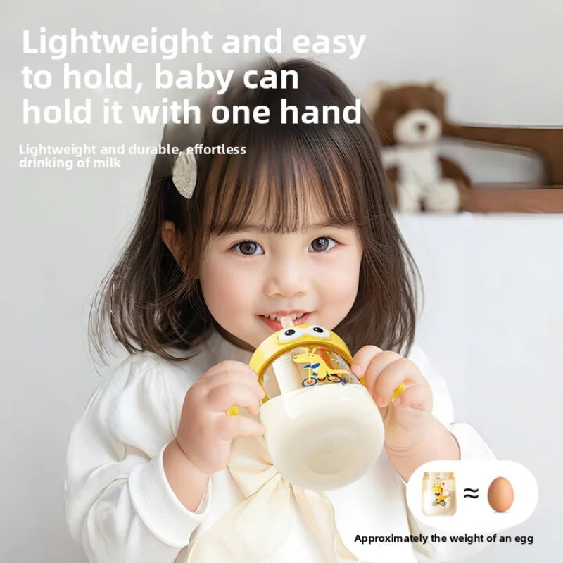 For 1-3Y Anti Choking Baby Bottle PPSU Safe Material Water Cup 240ML Baby Straight Straw Learning Drink Cup Kids Water Bottles