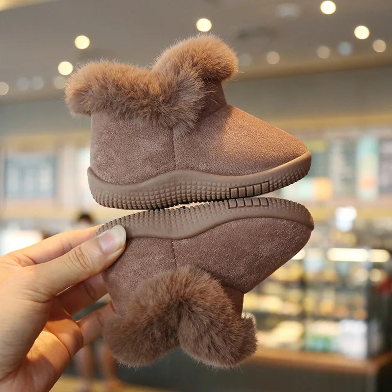 Plush Warm Kids Snow Boots Baby Girl Shoes Cotton Shoes Walkers Non-slip Infant Boot Non-slip Winter Baby Snow Boots Toddle