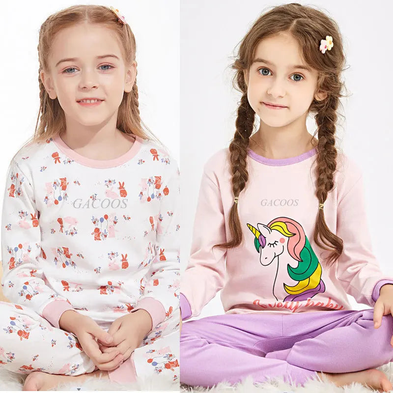 Child Boy Pajamas for 3-14 Years Winter Long Sleeved Pyjamas Suit Baby Girl Clothes Toddler Cotton Sleepwear Kids Sleep Pajamas
