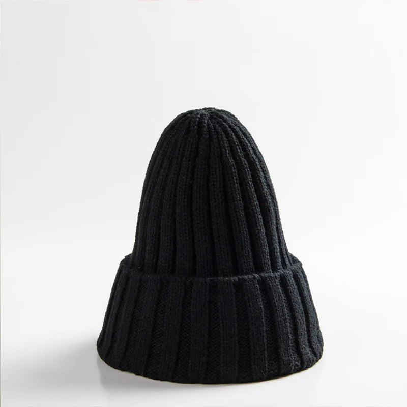 Autumn Winter Baby Hat Warm Knitted Toddler Girls Boys Beanie Solid Color Kids Outdoor Ear Protection Cap