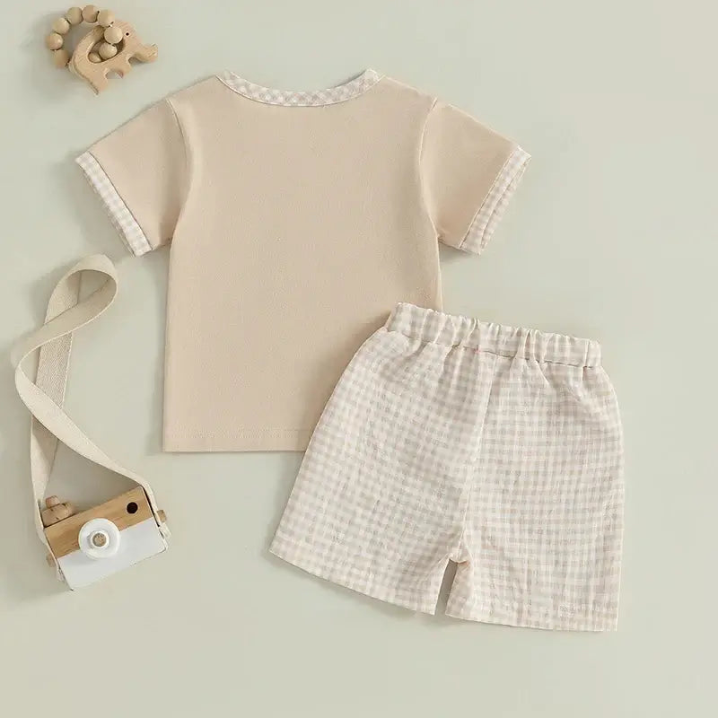 Toddler Boys Dog Embroidered Outfit