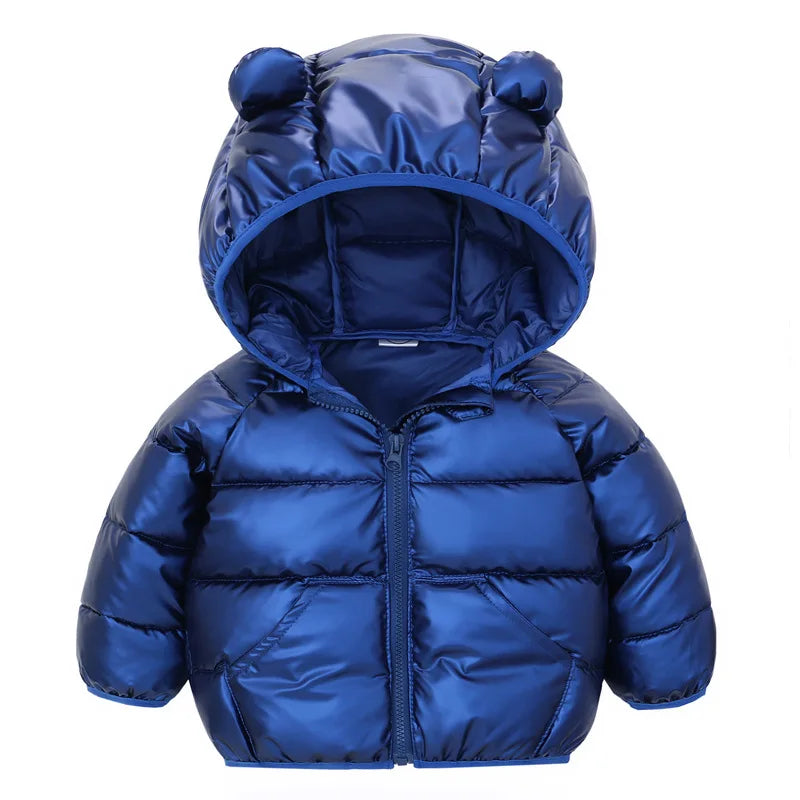 Solid Color Hooded Baby Coat