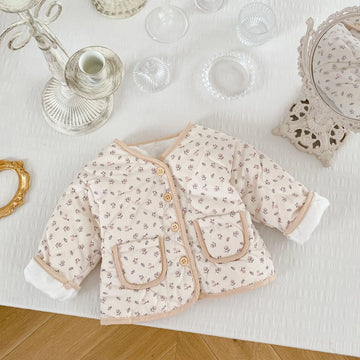 winter baby girls floral jacket