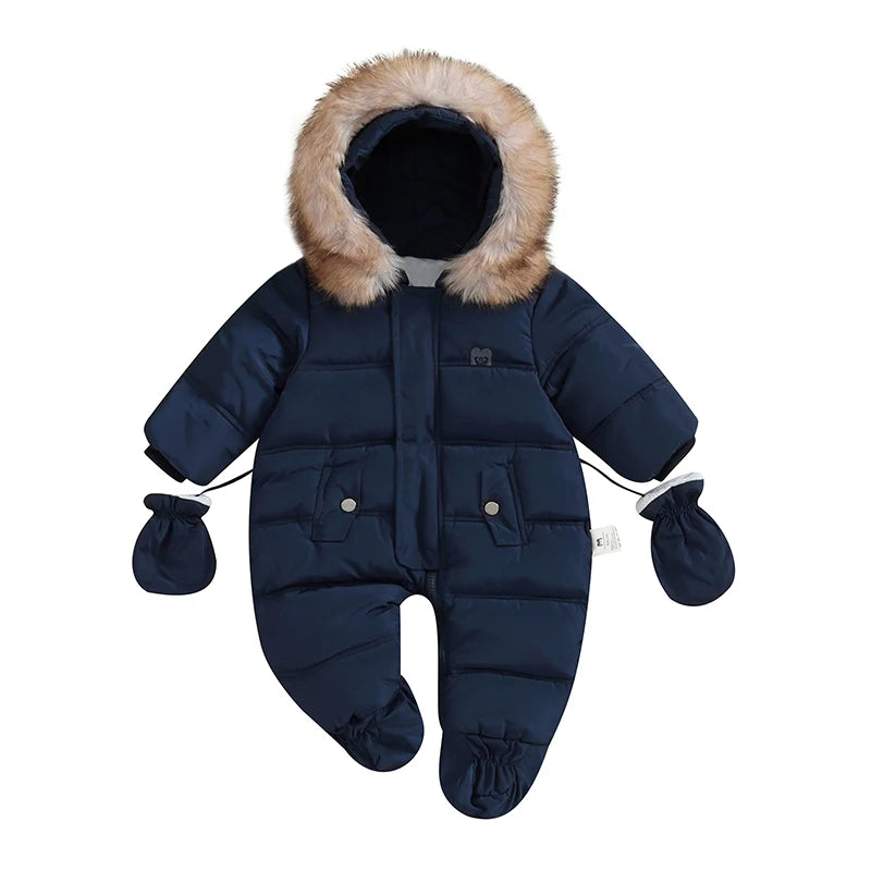 Citgeett Winter Infant Baby Boys Girls Coat Romper Warm Outwear Hooded Puffer Jacket Footie Jumpsuit Fall Clothes