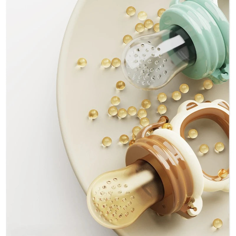 New Mould Fruit & Vegetable Feeder with Silicone Mesh Cartoon Lion Food Feeder Juice Feeding Teething Utensils Baby Items