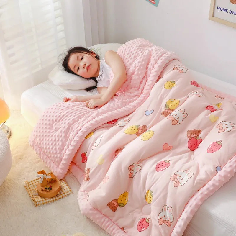 Winter Warm Baby Quilt Comforter Quilted Blanket Summer Soft Nap Cover Bed Thick Blanket Newborn Infant Swaddle Wrap Bedding