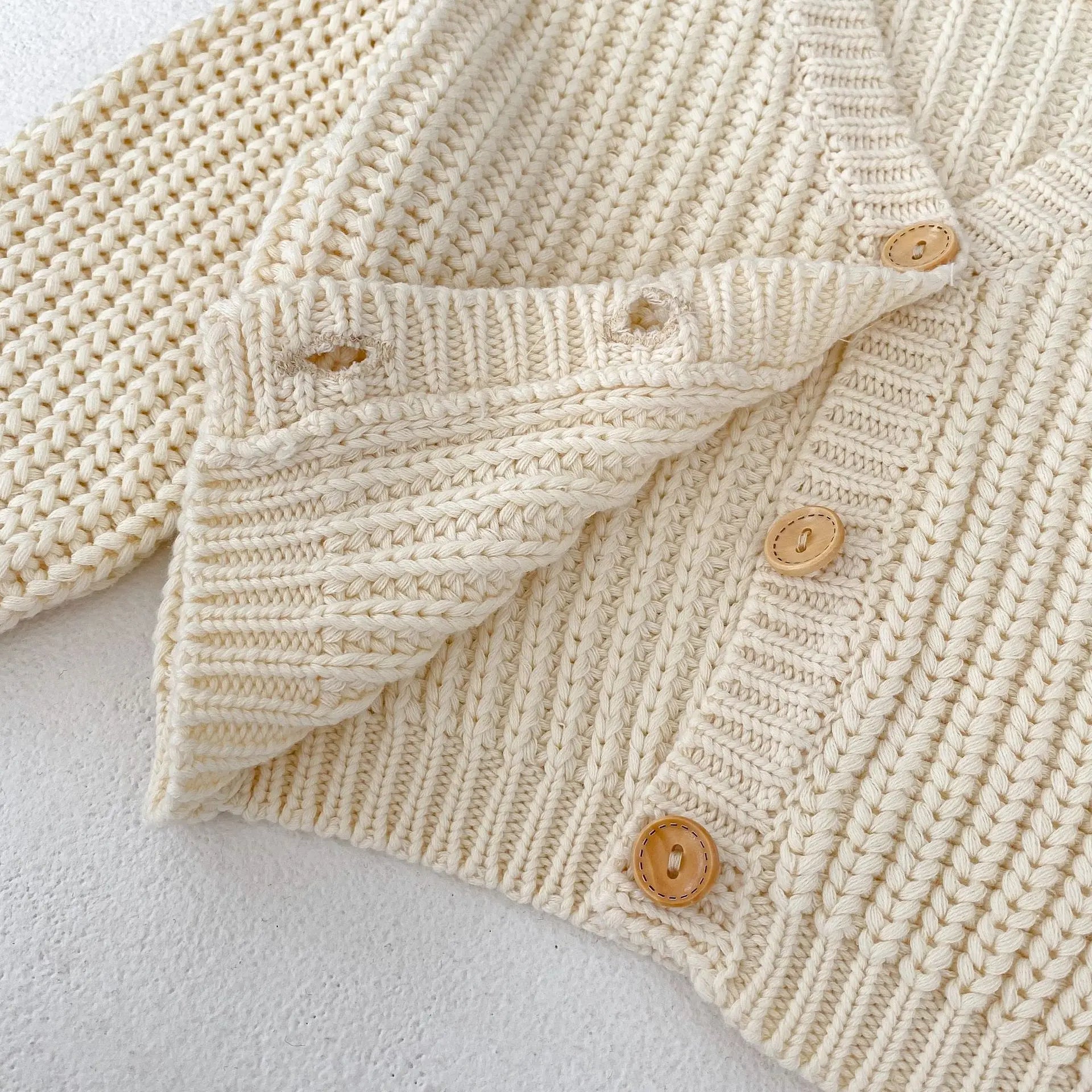 V-Neck Knit Baby Cardigan