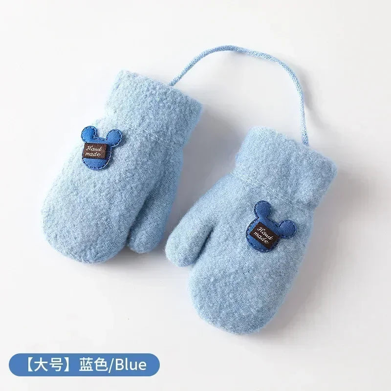 1-6 Years Old Baby Mittens Newborn Children Kids Winter Gloves Mohair Plush Thick Boys Girls Gloves