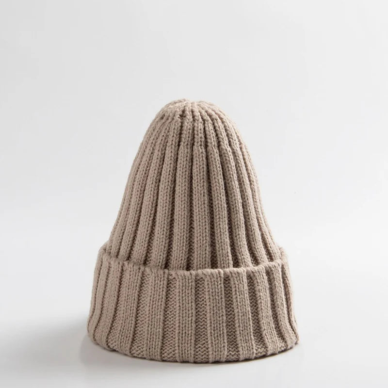 Autumn Winter Baby Hat Warm Knitted Toddler Girls Boys Beanie Solid Color Kids Outdoor Ear Protection Cap