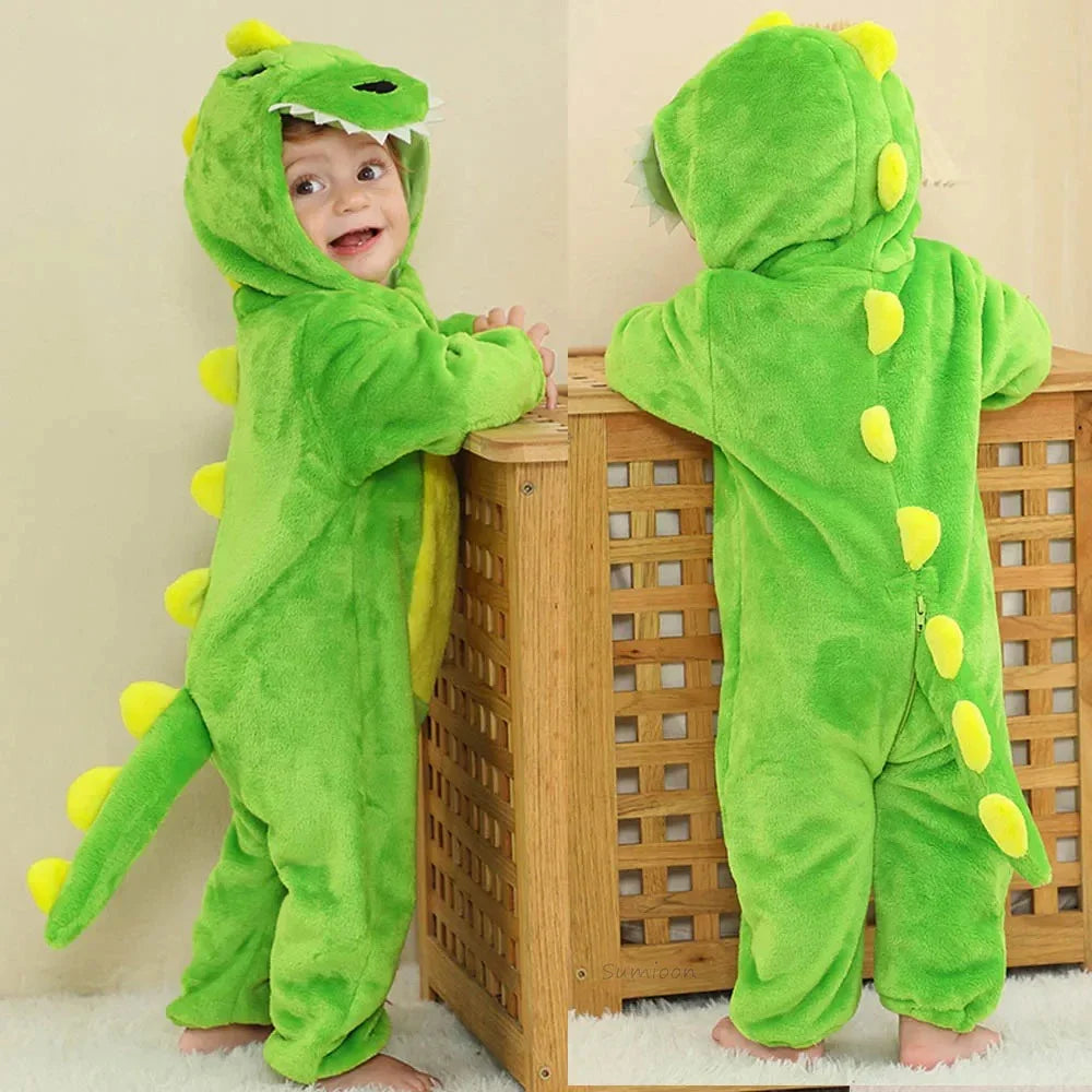 Newborn Kids Monkey Kigurumi Pajamas Winter Thick Baby Blanket Slppers Toddler Infant Clothes Hooded Animal Pyjamas Sleepwear