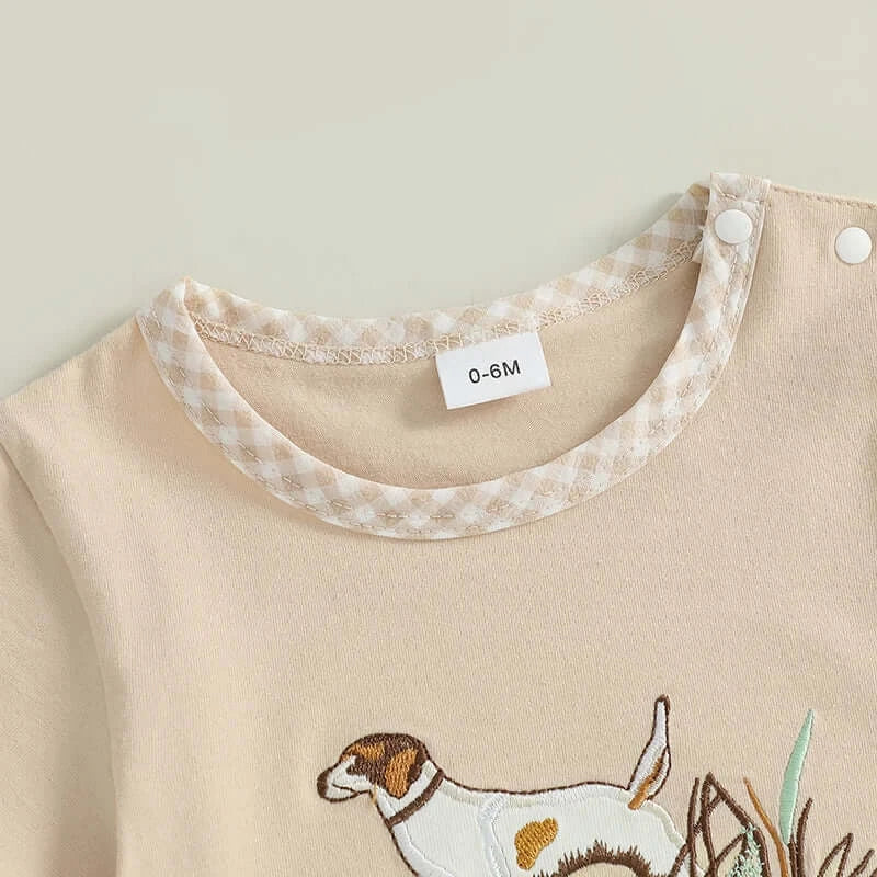 Toddler Boys Dog Embroidered Outfit