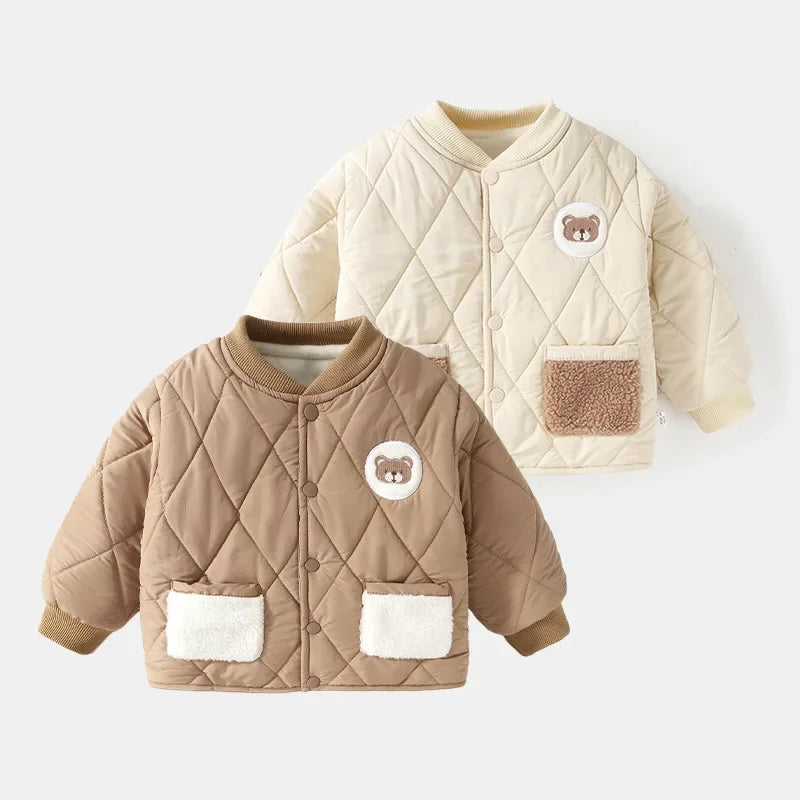 Diamond Quilted Bear Kids Jacket