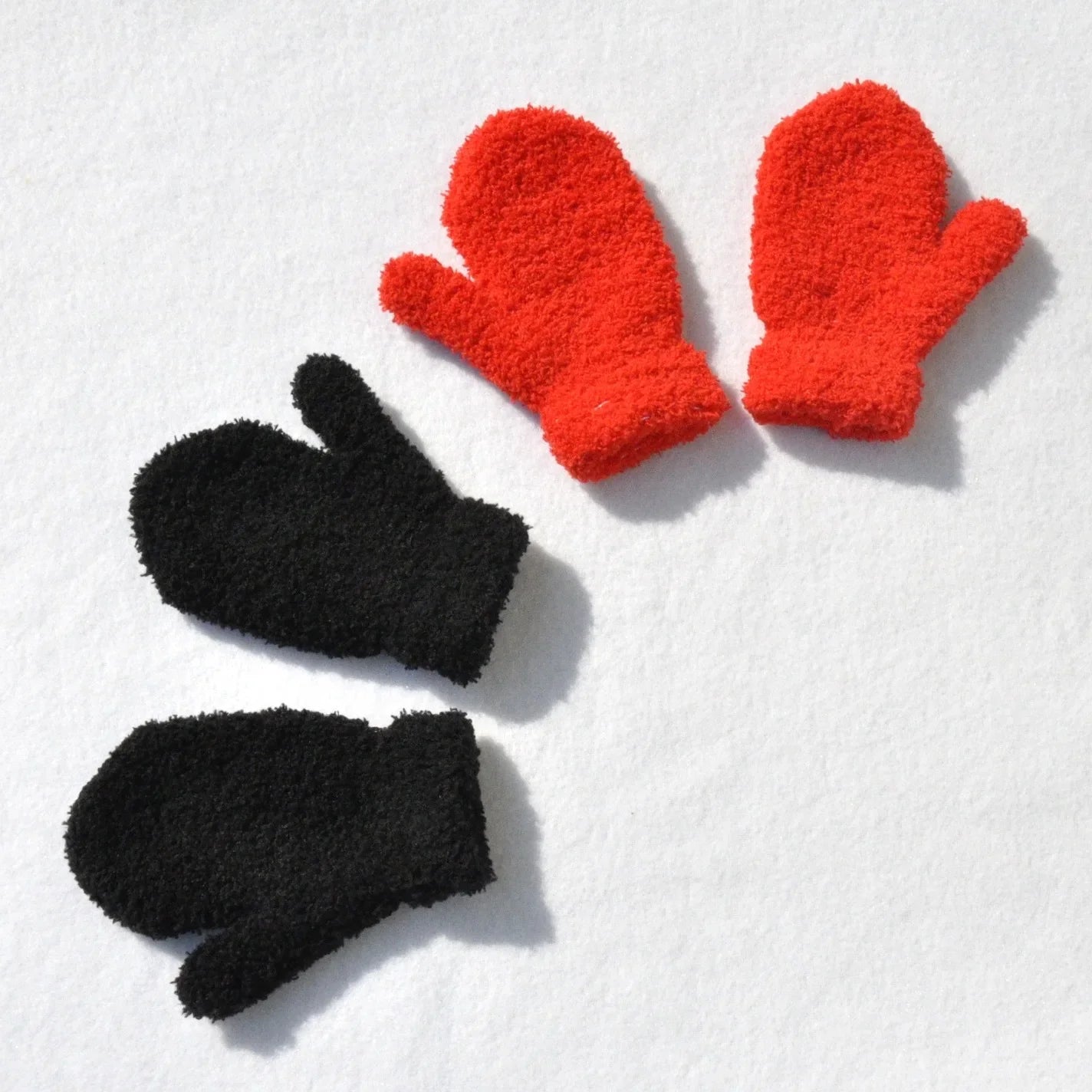 Kids Winter Warm Knitted Mittens 1-4years Khaki White Gray Baby Girls Baby Boys Velvet Thick Gloves Dropshipping KF197