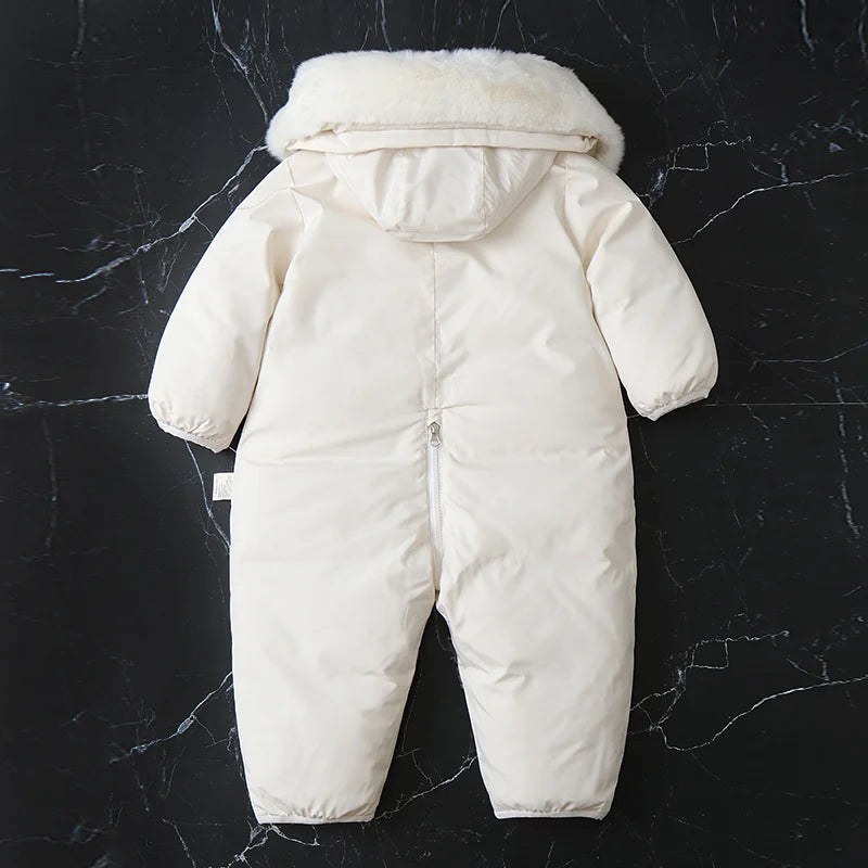 Kids Padded Cotton Bodysuit Clothes 2023 New Winter Baby Thick Plus Velvet Warm Rompers Girls Boys Ski Suit Overalls 1-5 Years