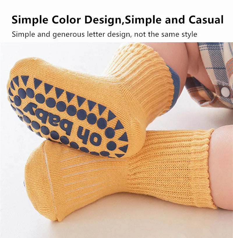 3 Pairs Baby Anti-Slip Socks 0-6Y