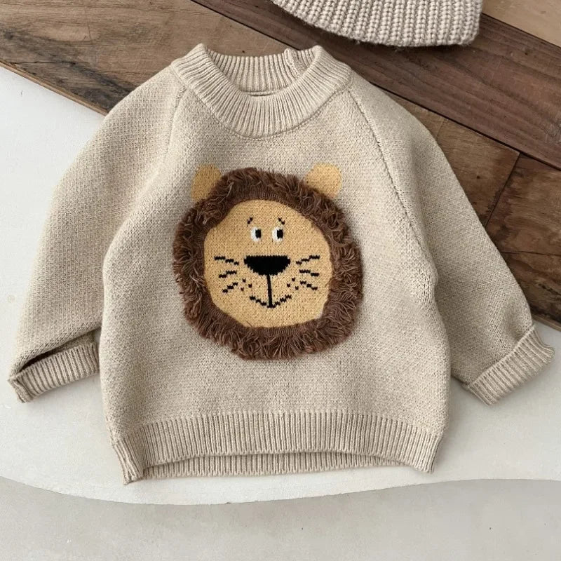 Cartoon Lion Knit Sweater
