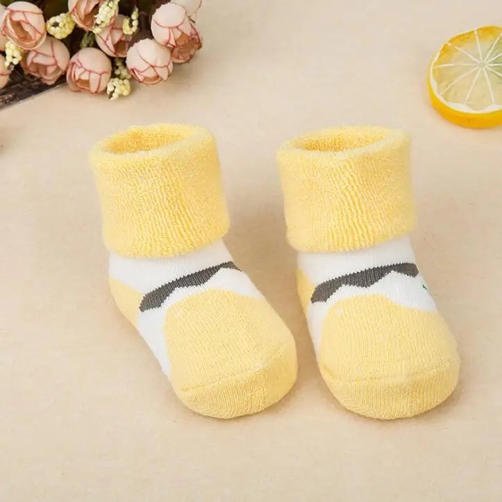 21 Color Baby Socks Boy Girl Winter Cute Bear Puppy Newborn Kids Children Infant Toddler Terry Warm Slipper Striped  Star Dot