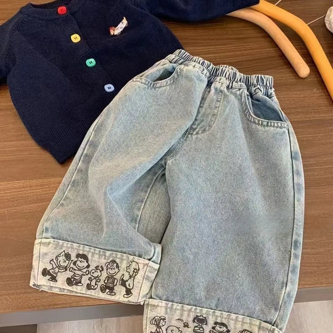 Cartoon Wide Leg Jeans