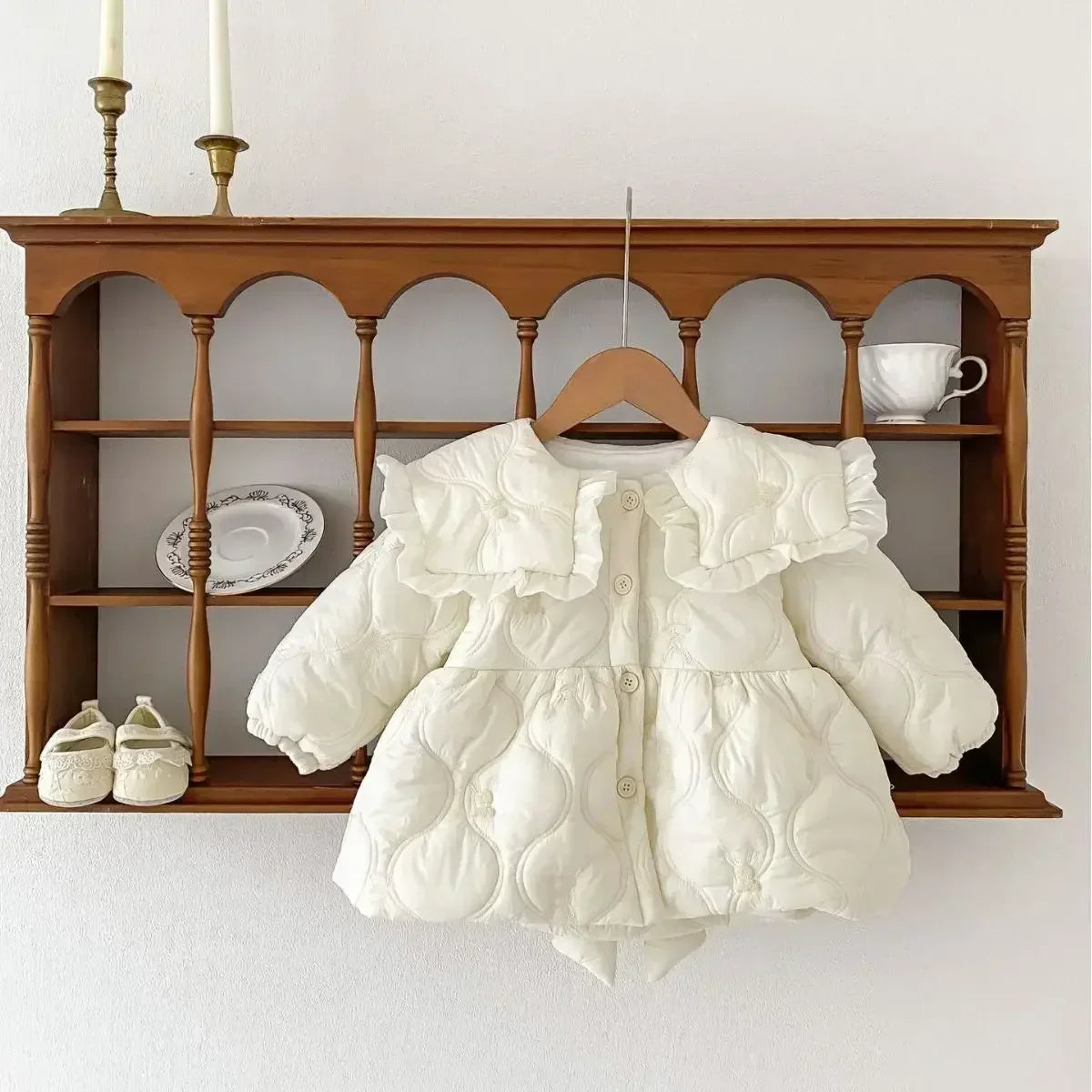 7935 Baby Girls Cotton-padded Jacket Coat Winter New Plus Velvet Baby Girl's Coat Fashion Warm Outerwear