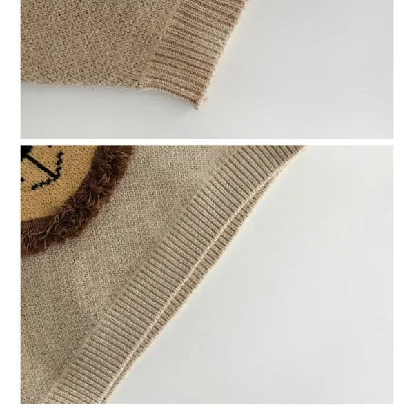 Cartoon Lion Knit Sweater