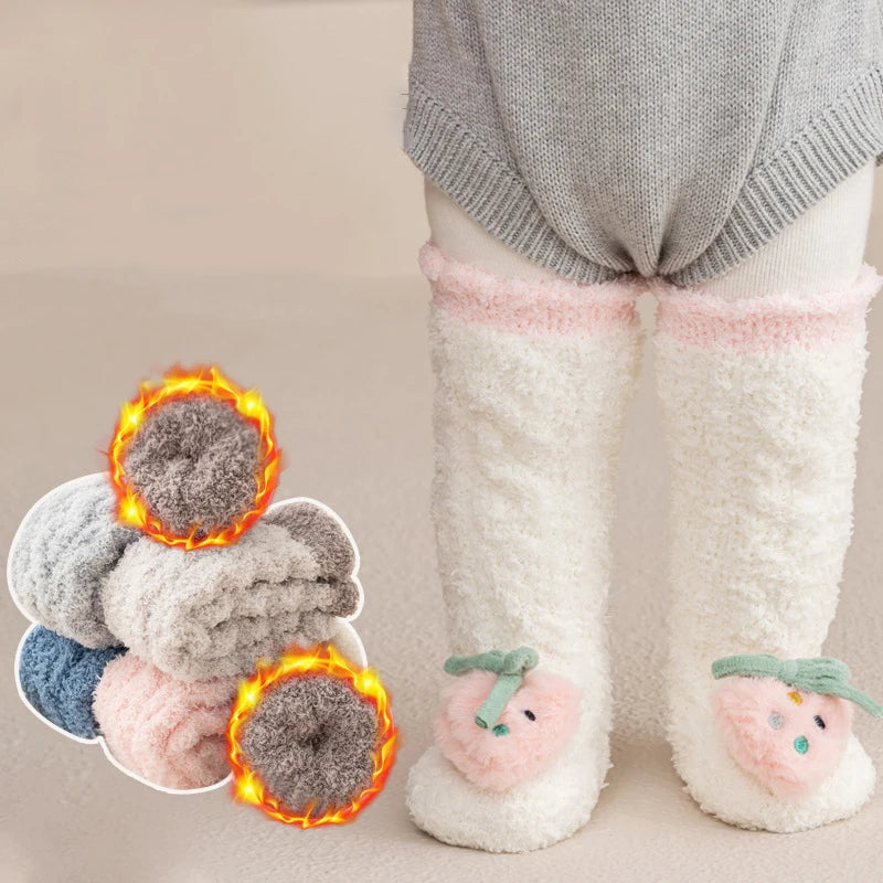 Coral Velvet Baby Knee High Socks