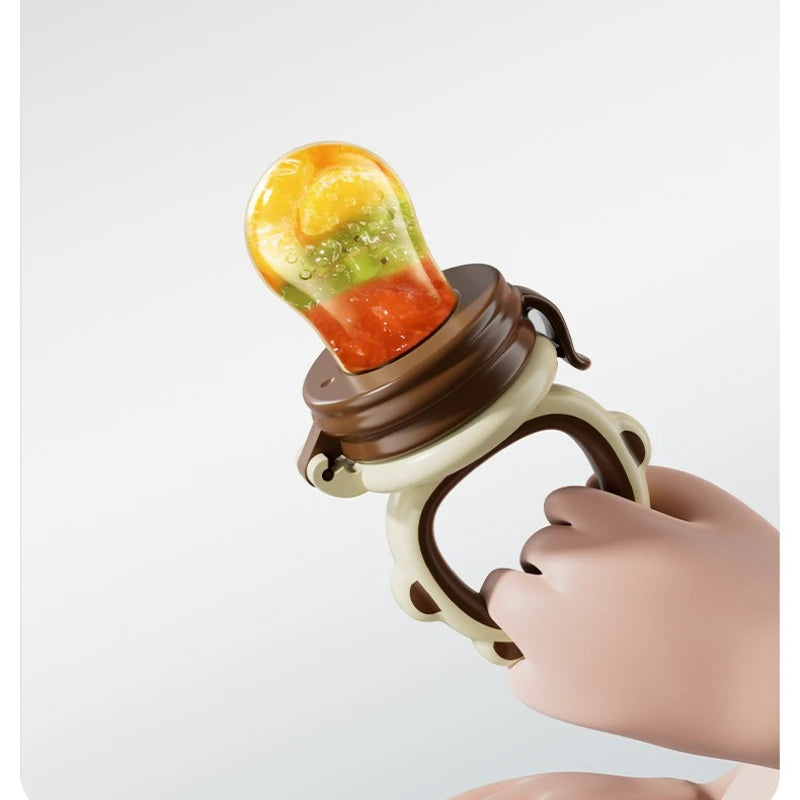 New Mould Fruit & Vegetable Feeder with Silicone Mesh Cartoon Lion Food Feeder Juice Feeding Teething Utensils Baby Items