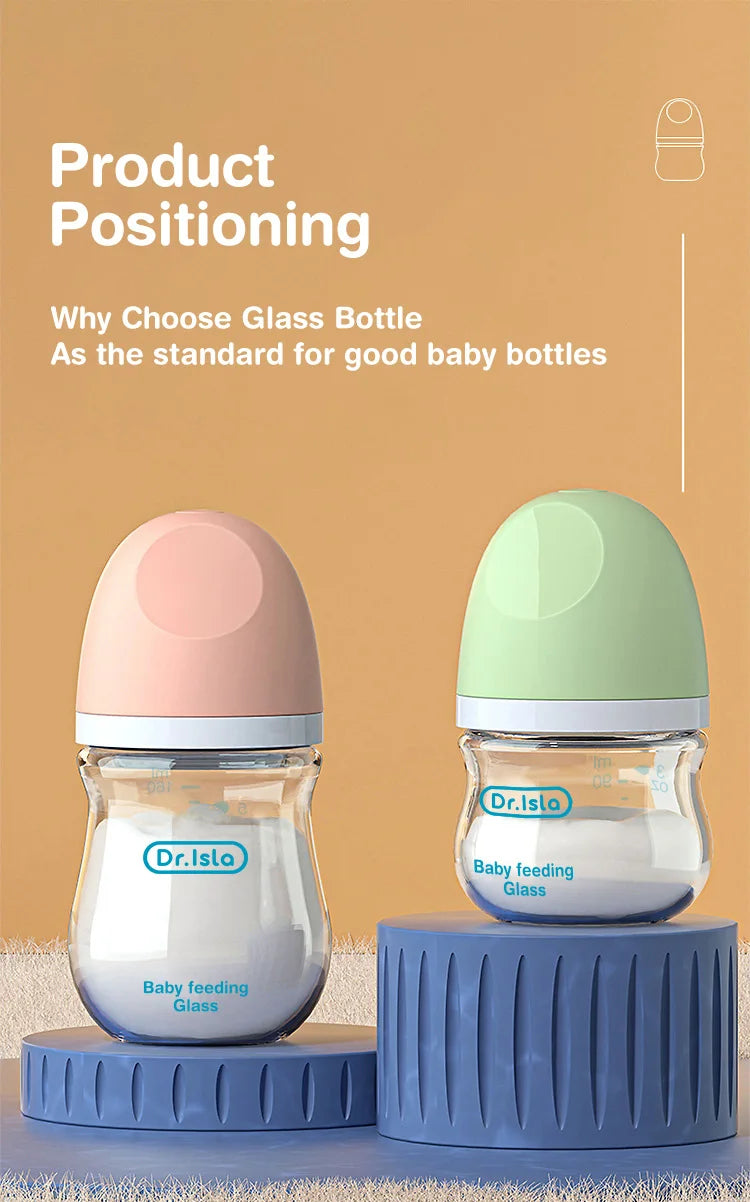 Anti-Choke Glass Baby Bottle 160ml