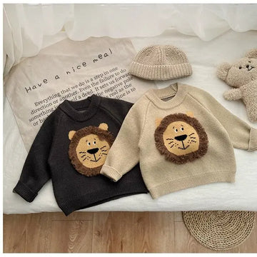 Cartoon Lion Knit Sweater