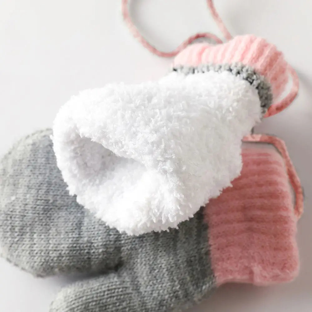 Full Finger Gloves Cute Toddler Children Baby Infant Thickened Knitted Gloves Cartoon Gloves Baby Mittens Warm Mittens