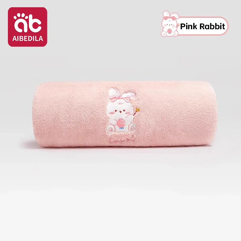 AIBEDILA Toddler Bathrobe Infant children's Coral Velvet Embroidery Bath Towel Soft Skin-friendly Absorbent Towels Kid's Bathing
