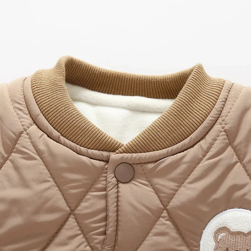 Diamond Quilted Bear Kids Jacket